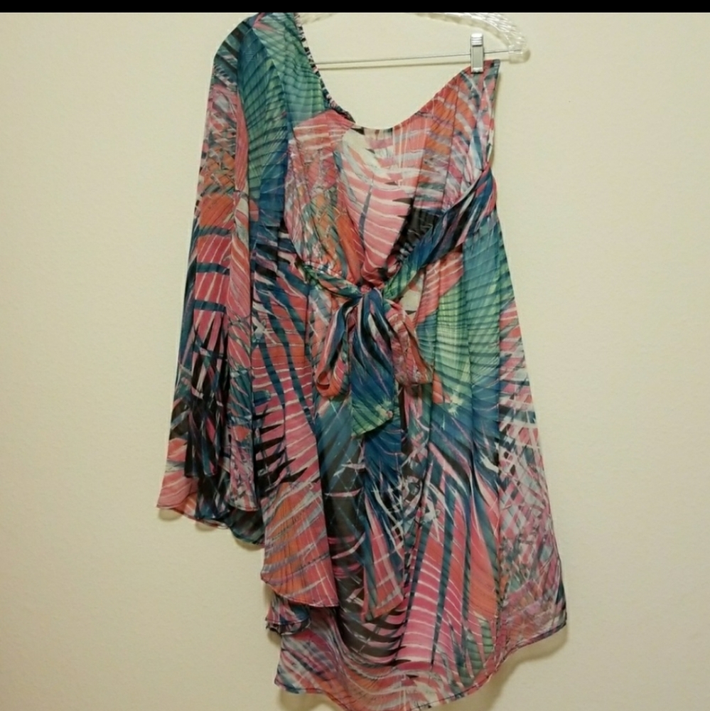 Torrid One Shoulder Flare Sleeved Dress